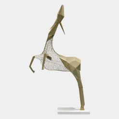 Phantom Deer 200cm Gold Metal Garden Sculpture