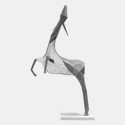 Phantom Deer 200cm Silver Metal Garden Sculpture
