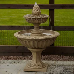 Pineapple Two Tier Stone Fountain Garden Water Feature