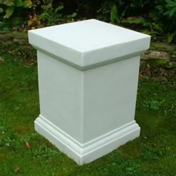 Plain 52cm Marble Resin Garden Pedestal