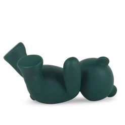 Playful Bear 15cm Green Resin Indoor Sculpture