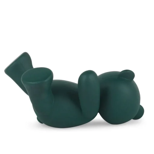 Playful Bear 15cm Green Resin Indoor Sculpture
