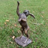 Playful Hare 65cm Bronze Resin Garden Ornament v2