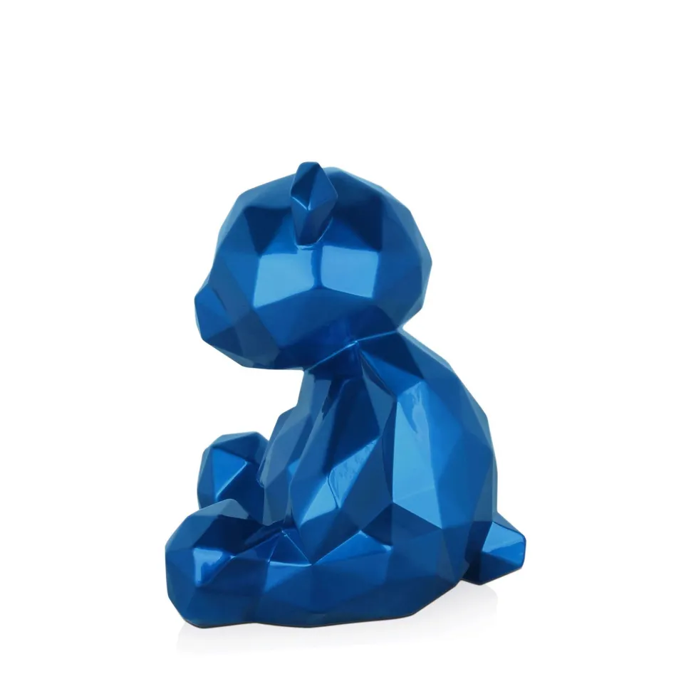 Polygon Bear 20cm Blue Resin Indoor Sculpture
