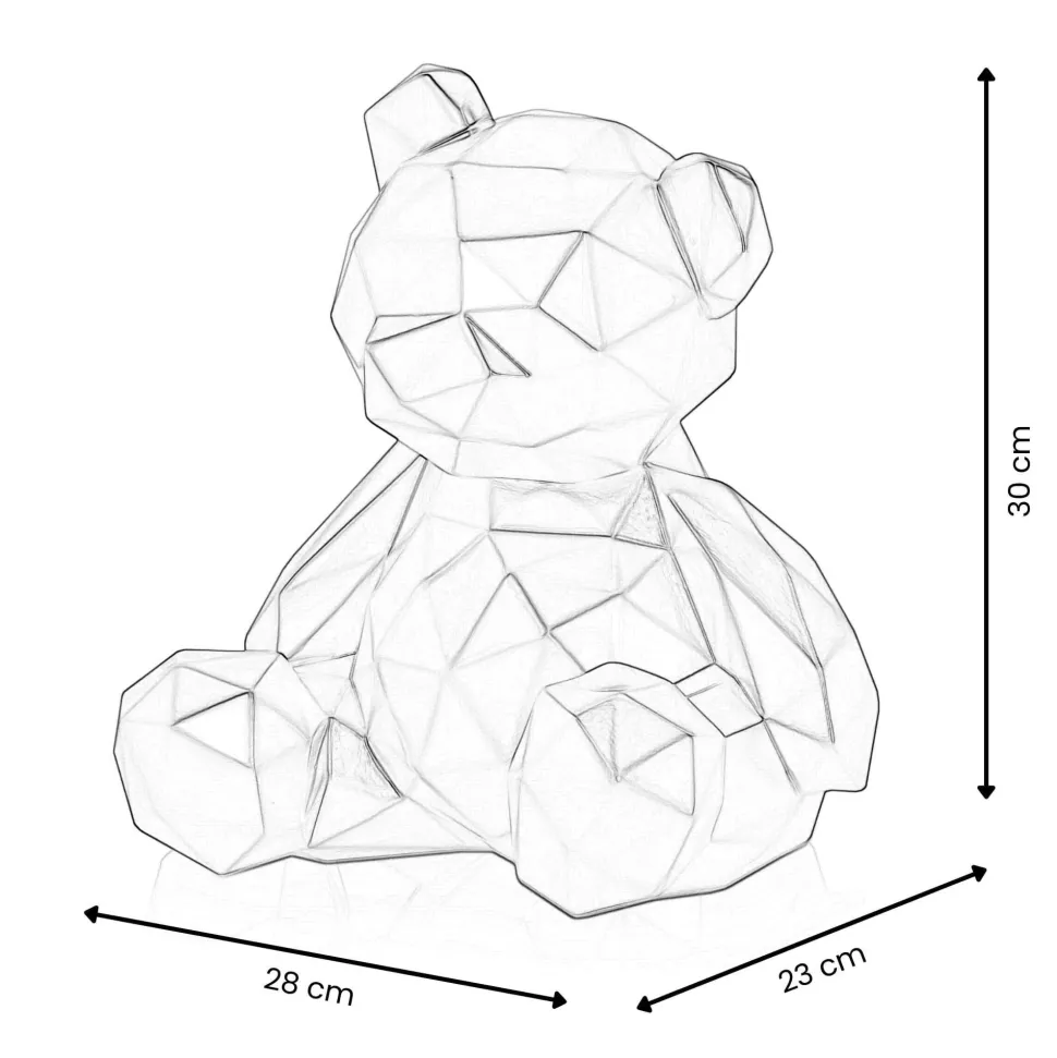 Polygon Bear 30cm Blue Resin Indoor Sculpture