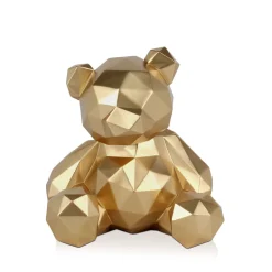 Polygon Bear 30cm Gold Resin Indoor Sculpture