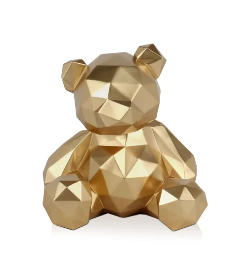 Polygon Bear 30cm Gold Resin Indoor Sculpture