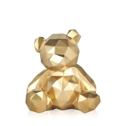 Polygon Bear 20cm Gold Resin Indoor Sculpture