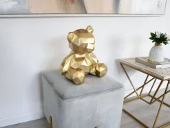 Polygon Bear 30cm Gold Resin Indoor Sculpture