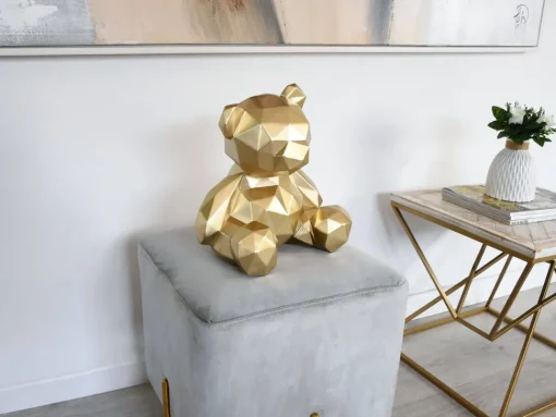 Polygon Bear 30cm Gold Resin Indoor Sculpture