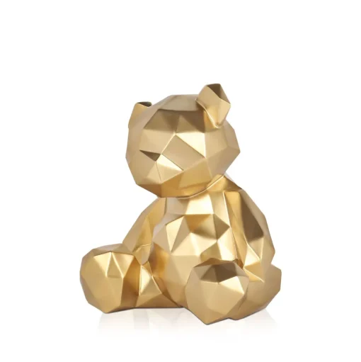 Polygon Bear 20cm Gold Resin Indoor Sculpture