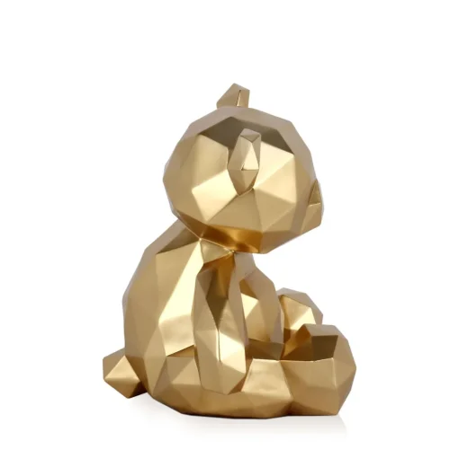 Polygon Bear 30cm Gold Resin Indoor Sculpture