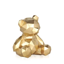 Polygon Bear 20cm Gold Resin Indoor Sculpture