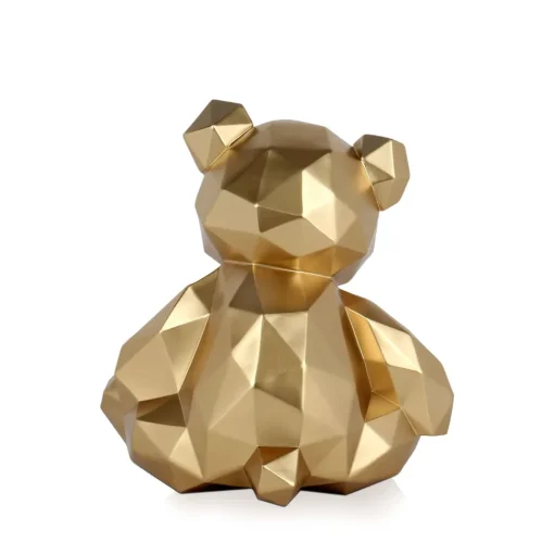 Polygon Bear 30cm Gold Resin Indoor Sculpture