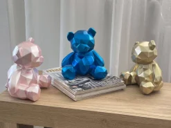 Polygon Bear 20cm Gold Resin Indoor Sculpture
