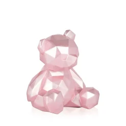 Polygon Bear 20cm Pink Resin Indoor Sculpture