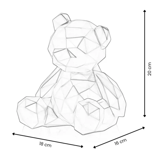 Polygon Bear 20cm Pink Resin Indoor Sculpture