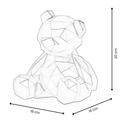 Polygon Bear 20cm Red Resin Indoor Sculpture