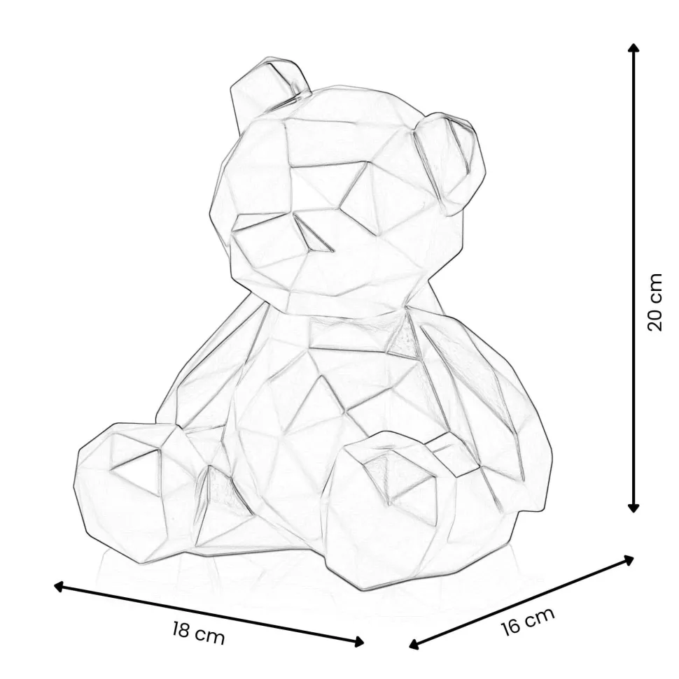 Polygon Bear 20cm Red Resin Indoor Sculpture
