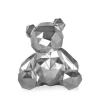 Polygon Bear 30cm Silver Resin Indoor Sculpture