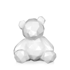 Polygon Bear 20cm White Resin Indoor Sculpture