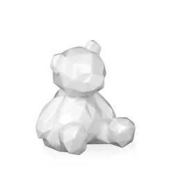 Polygon Bear 20cm White Resin Indoor Sculpture