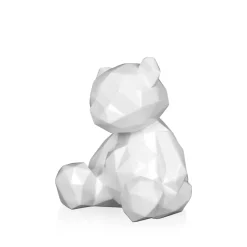 Polygon Bear 20cm White Resin Indoor Sculpture