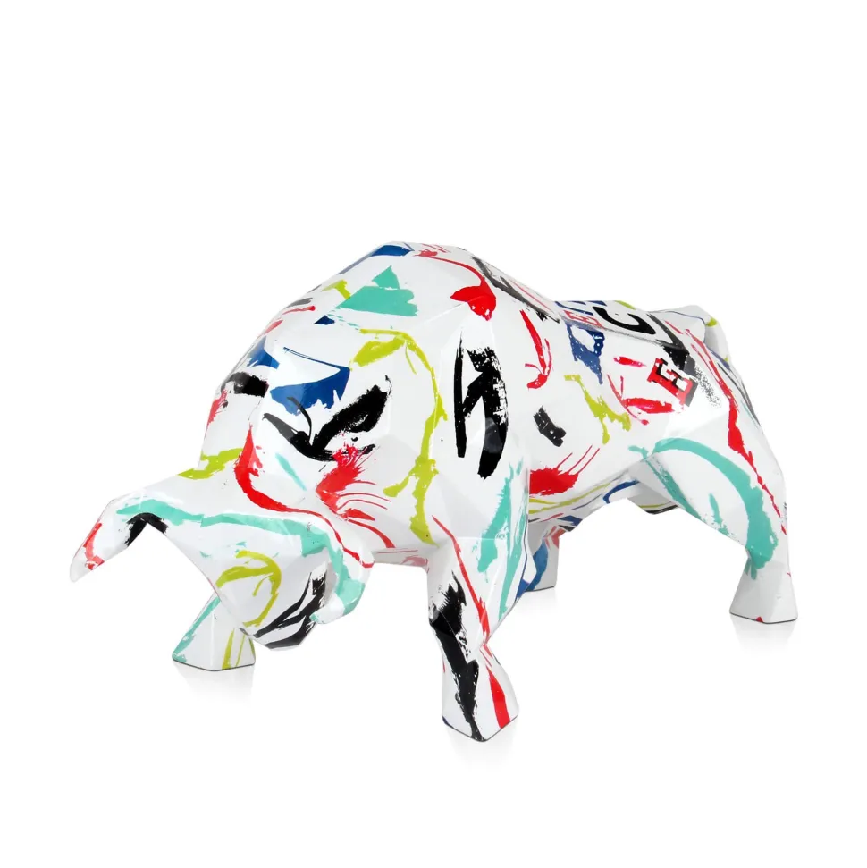 Polygon Bull 25cm Abstract Resin Indoor Sculpture
