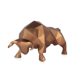 Polygon Bull 25cm Bronze Resin Indoor Sculpture