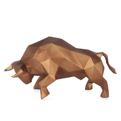 Polygon Bull 25cm Bronze Resin Indoor Sculpture