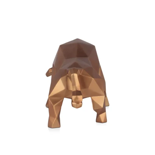 Polygon Bull 25cm Bronze Resin Indoor Sculpture