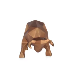 Polygon Bull 25cm Bronze Resin Indoor Sculpture
