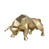 Polygon Bull 25cm Gold Resin Indoor Sculpture