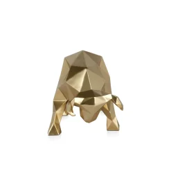 Polygon Bull 25cm Gold Resin Indoor Sculpture