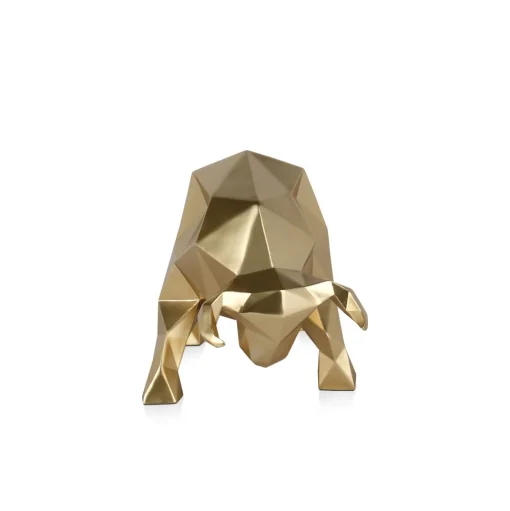 Polygon Bull 25cm Gold Resin Indoor Sculpture