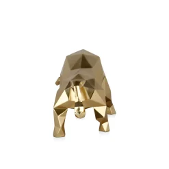 Polygon Bull 25cm Gold Resin Indoor Sculpture