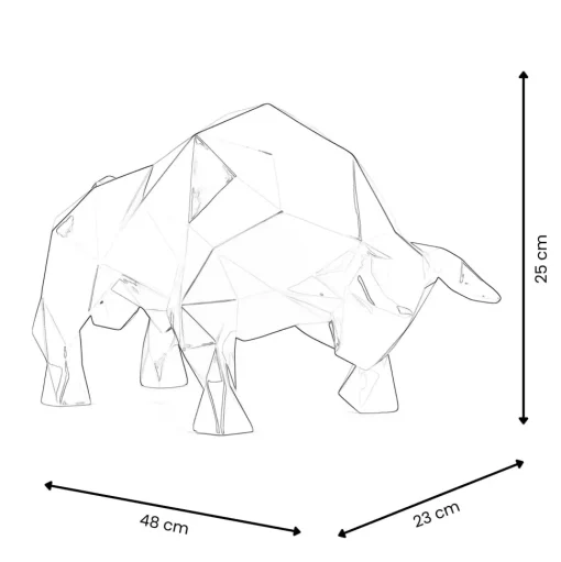 Polygon Bull 25cm Gold Resin Indoor Sculpture
