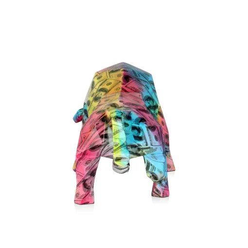 Polygon Bull 25cm Multicoloured Resin Indoor Sculpture