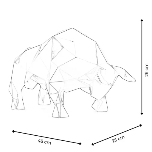 Polygon Bull 25cm Multicoloured Resin Indoor Sculpture
