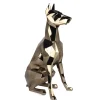 Polygon Doberman 82cm Gold Resin Indoor Sculpture