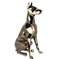 Polygon Doberman 82cm Gold Resin Indoor Sculpture
