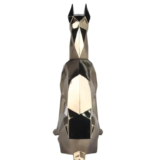 Polygon Doberman 82cm Gold Resin Indoor Sculpture