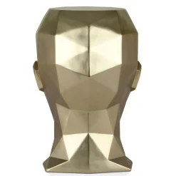 Polygon Female Head 55cm Gold Side Table Sculpture