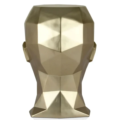 Polygon Female Head 55cm Gold Side Table Sculpture