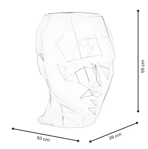 Polygon Female Head 55cm Gold Side Table Sculpture