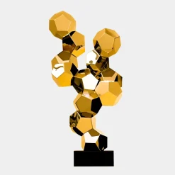 Polygon Fusion 104cm Gold Metal Indoor Sculpture