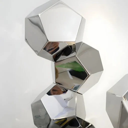 Polygon Fusion 104cm Gold Metal Indoor Sculpture