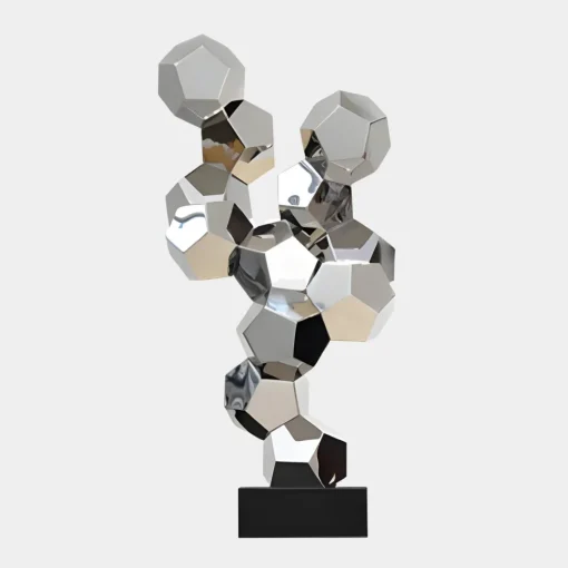 Polygon Fusion 104cm Silver Metal Indoor Sculpture