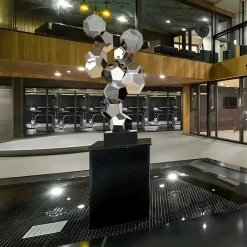 Polygon Fusion 104cm Silver Metal Indoor Sculpture