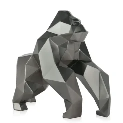 Polygon Gorilla 44cm Anthracite Resin Indoor Sculpture